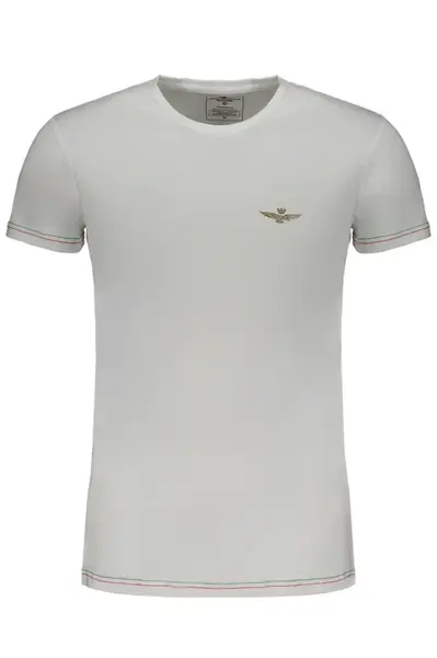 AERONAUTICA MILITARE MEN&#39;S WHITE SHORT SLEEVE T-SHIRT