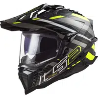 Enduro helma LS2 MX701 Explorer C Edge Gloss Black H-V Yellow XL (61-62)