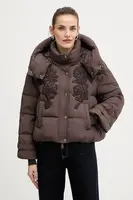 Péřová bunda Ermanno Firenze hnědá barva, zimní, 57TA004EX1AP