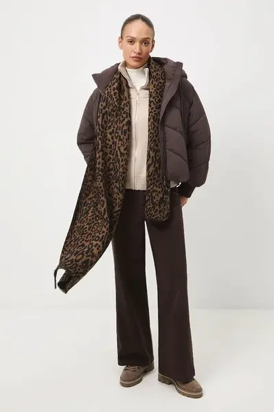 Bunda Medicine dámská, hnědá barva, zimní, oversize