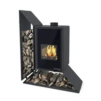 Krbové kachle FLAMINGO DELUXE KAMPA ľavá, čierna FLHSF42-007