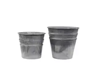 Obal na kvety plechový s okrajom, sada 2 kusov CH65336-00