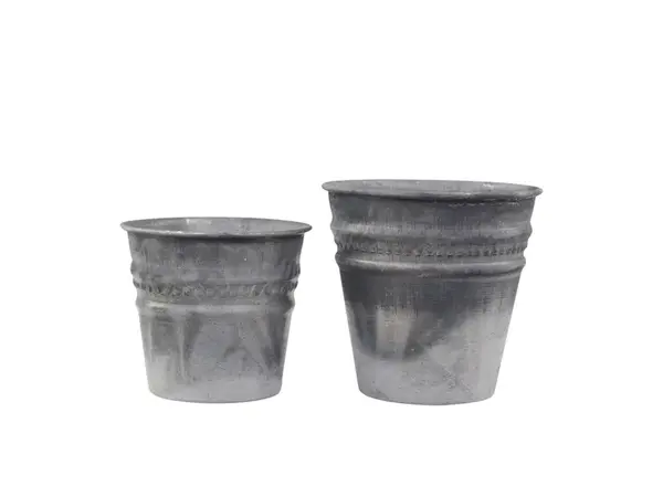 Obal na kvety plechový s okrajom, sada 2 kusov CH65336-00