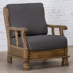 Super strečové potahy NIAGARA antracitová křeslo s dřevěnými rukojeťmi (š. 50 - 80 cm)
