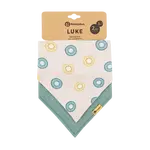 PETITE&MARS Bryndák bandana Luke Beige Kiwis&Misty Green 3m+, 2 ks