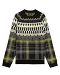 Lyle & Scott Sveter 'Fair Isle'  limetková / sivá / čierna / biela