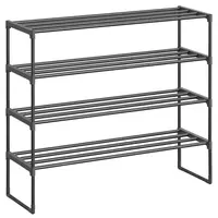 REGÁL NA BOTY, černá, 92/74/30 cm