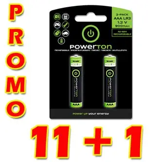 Powerton Nabíjecí Ni-MH baterie AAA, 12x2-pack