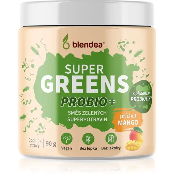 Blendea Supergreens prášek na přípravu nápoje pro detoxikaci Probio+ Mango 90 g
