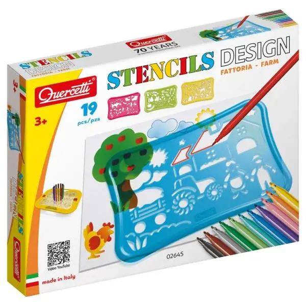 Quercetti Stencils Design - kreslené šablony - farma