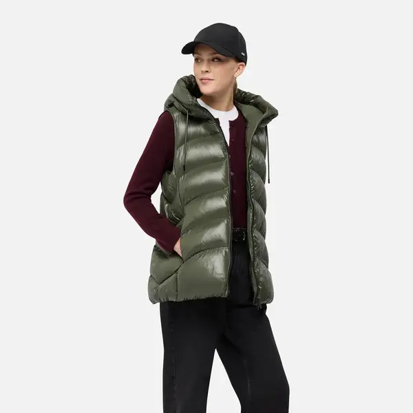 Khaki dámská vesta Geox Bleyze