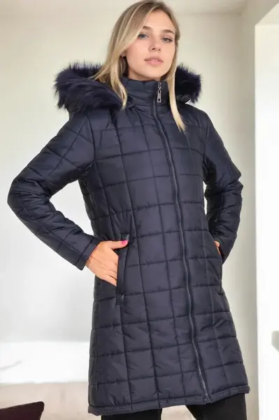 Z9653 DEWBERRY WOMEN'S COAT-NAVY BLUE