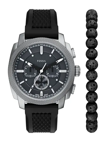 FOSSIL Analógové hodinky 'Machine'  antracitová / čierna / strieborná