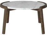 Konferenční stolek Mix Ø65 cm, více variant - Bolia Varianta: Grey/white marble | Dark oiled oak, Solid | v. 35 cm