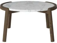 Konferenční stolek Mix Ø65 cm, více variant - Bolia Varianta: Grey/white marble | Dark oiled oak, Solid | v. 35 cm