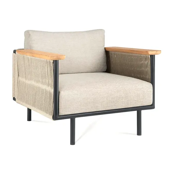 Zahradní křeslo Corbey outdoor, černá/šedá - Ethnicraft