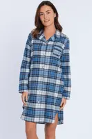 Dámská flanelová noční košile DEBBIE M Modrá