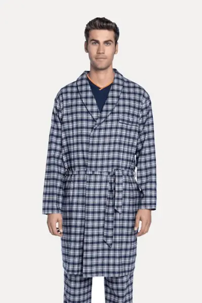 Pánský flanelový župan PABLO XXL Tmavě modrá