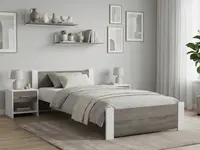 Postel IKAROS 90 x 200 cm, bílá/dub lanýž Rošt: S laťkovým roštem, Matrace: Matrace Sommera 18 cm