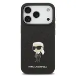Zadní kryt Karl Lagerfeld Fixed Glitter Metal Ikonik pro Apple iPhone 17 Pro, černá