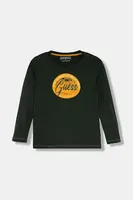 Dětské bavlněné tričko s dlouhým rukávem Guess