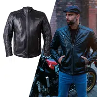 Kožená moto bunda W-TEC Elcabron černá 4XL