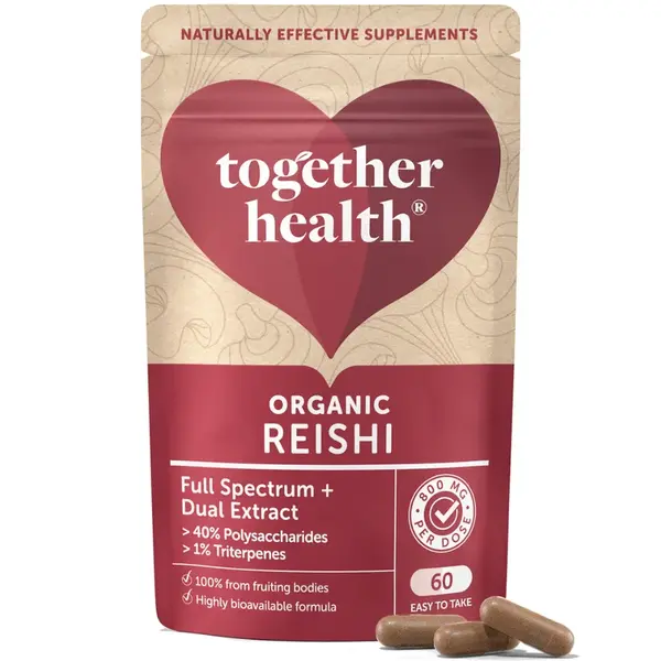 Together Health Reishi 800 mg - organický extrakt z celej plodnice, 60 kapsúl