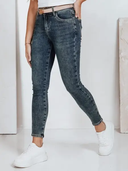 Jeansy damskie skinny niebieskie Dstreet