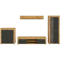 MID.YOU OBÝVACÍ STĚNA, antracitová, dub wotan