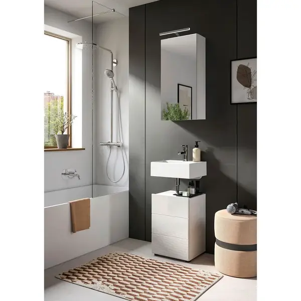 MID.YOU KOUPELNA PRO HOSTY, bílá, vysoce lesklá bílá, 38/190/34 cm