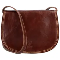 Dámska kožená crossbody kabelka hnedá - Delami Elrosa