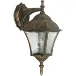Rabalux Vonkajšia nástenná lampa Toscana, IP43, antická zlatá, horný úchyt