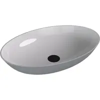 Polysan Banera umývadlo na dosku 60x40 cm bílá/šedá matná mat bez prepadu 14397.32