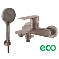 Vaňová batéria RAV SLEZÁK Nil so sprchovacím setom 150 mm kartáčovaná metal grey NL154.5/1MGK