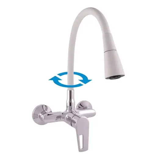 RAV SLEZÁK Colorado drezová batéria so silikónovým ramienkom 100 mm sivá / chróm co202.0/13s CO202.013S