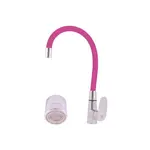 RAV SLEZÁK Amur drezová batéria so silikónovým ramienkom ružová / chróm am719.5/11r AM719.511R