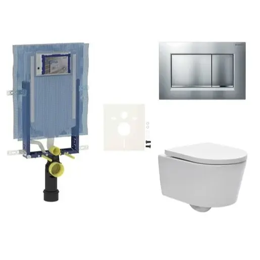Cenovo zvýhodnený závesný WC set Geberit na zamurovanie + WC SAT Brevis SIKOGEZBRES30