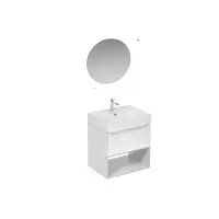 Kúpeľňová zostava s umývadlom vrátane umývadlovej batérie, vtoku a sifónu Naturel Stilla biela lesk KSETSTILLA012