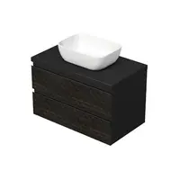 Kúpeľňová skrinka s krycou doskou SAT Cube Way 80x47,5x46 cm hnedá mat CUBE3D46802ZHKD