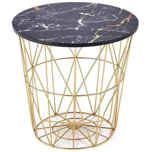 Konferenčný stolík Harissa G čierna mramor/zlatá 42