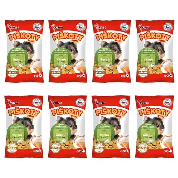 Akinu Mini piškoty s vápníkem pamlsek pro psy 8 x 120 g