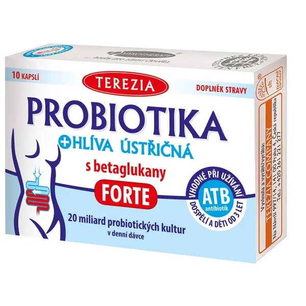 Terezia Probiotika + Hlíva ústřičná s betaglukany FORTE 10 kapslí
