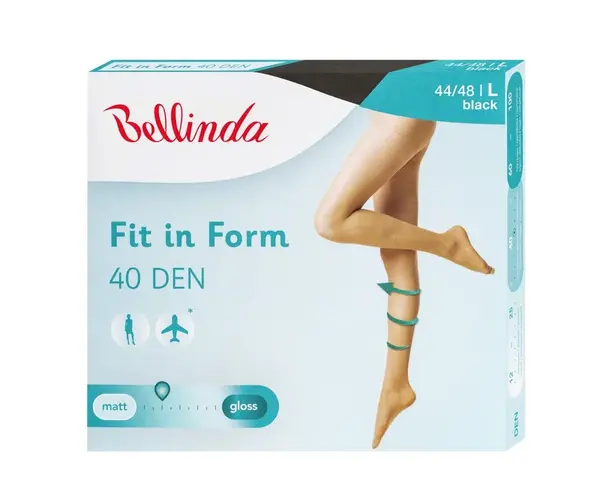 Bellinda Fit in Form 40 DEN vel.L punčochové kalhoty černé