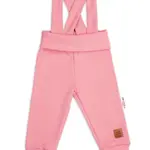 Baby Nellys Rostoucí legíny se šlemi, žebrované s širokým pásem  - meruňkové, 92/98