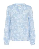 Kaffe Blúzka 'KABeathe'  nebesky modrá / šedobiela