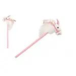 Kůň jednorožec na tyči plyš 80cm na baterie se zvukem bílý