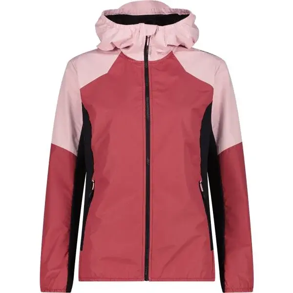 CMP WOMAN JACKET HYBRID FIX HOOD Dámská bunda, červená, velikost