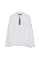 Dětské bavlněné tričko s dlouhým rukávem BOSS