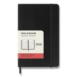 Diář Moleskine 2026 - měkké desky, S, denní, černý