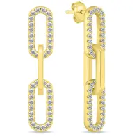 Brilio Silver Módní pozlacené náušnice se zirkony EA1035Y